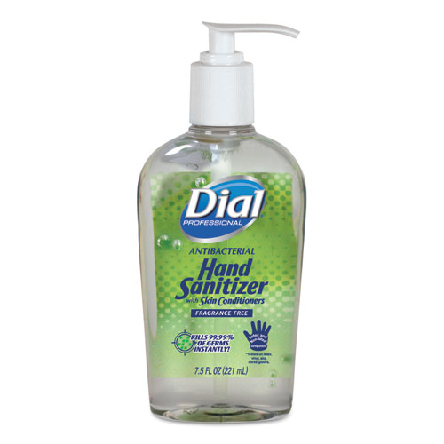 Antibacterial with Moisturizers Gel Hand Sanitizer, 7.5 oz Pump Bottle, Fragrance-Free, 12/Carton. Picture 1