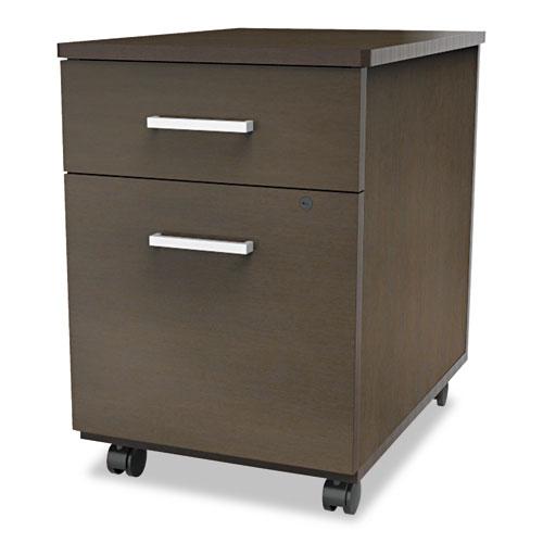 Trento Line Mobile Pedestal File, Left or Right, 2-Drawers: Box/File, Legal/Letter, Mocha, 16.5" x 19.75" x 23.63". Picture 1
