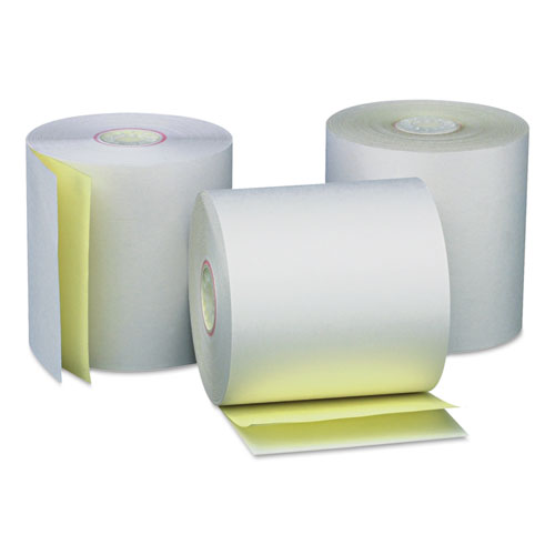 Carbonless Paper Rolls, 0.44" Core, 3" x 90 ft, White/Canary, 50/Carton. Picture 1