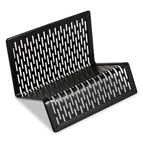 Urban Collection Punched Metal Business Card Holder, Holds 50 2 x 3.5 Cards, Perforated Steel, Black. Picture 2