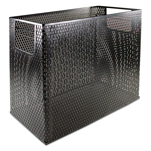 Urban Collection Punched Metal Desktop File, 1 Section, Letter to Legal Size Files, 13" x 5.75" x 10.75", Black. Picture 4