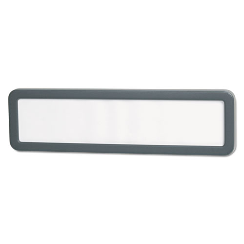 Recycled Cubicle Nameplate with Rounded Corners, 9 x 2.5, Charcoal. Picture 1