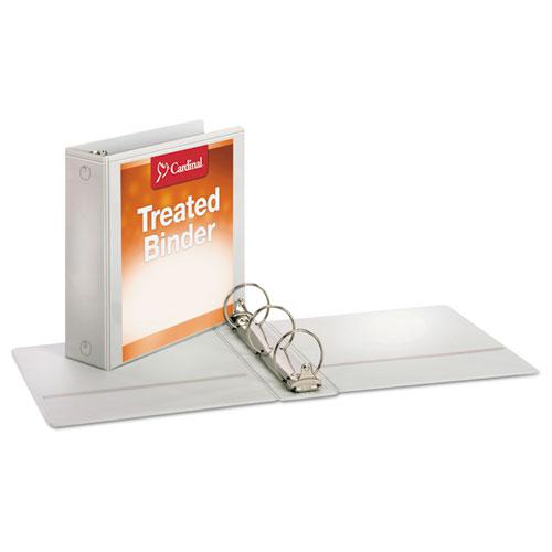 Treated Binder ClearVue Locking Round Ring Binder, 3 Rings, 3" Capacity, 11 x 8.5, White. Picture 2