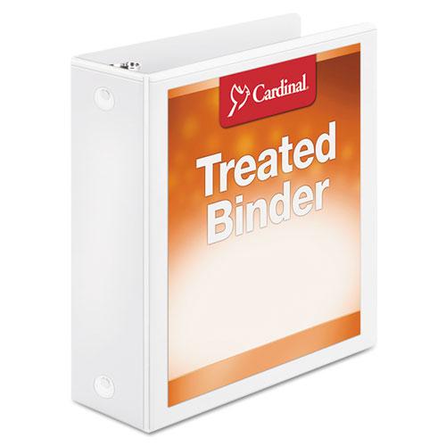 Treated Binder ClearVue Locking Round Ring Binder, 3 Rings, 3" Capacity, 11 x 8.5, White. Picture 1