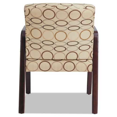 Alera Reception Lounge WL Series Guest Chair, 24.21" x 24.8" x 32.67", Tan Seat/Back, Mahogany Base. Picture 3