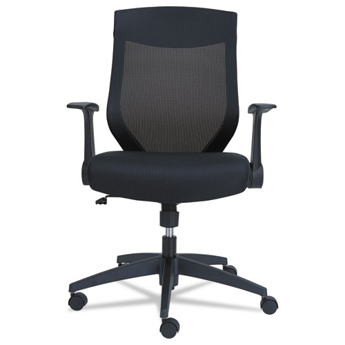 Alera EB-K Series Synchro Mid-Back Flip-Arm Mesh Chair, Supports Up to 275 lb, 18.5“ to 22.04" Seat Height, Black. Picture 7