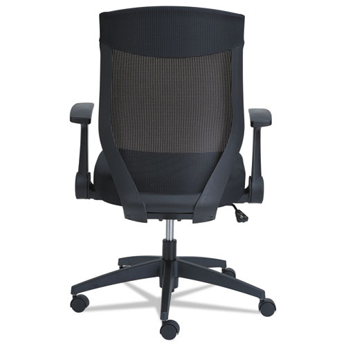 Alera EB-K Series Synchro Mid-Back Flip-Arm Mesh Chair, Supports Up to 275 lb, 18.5“ to 22.04" Seat Height, Black. Picture 5