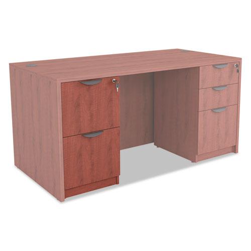 Alera Valencia Series Full Pedestal File, Left/Right, 2 Legal/Letter-Size File Drawers, Medium Cherry, 15.63" x 20.5" x 28.5". Picture 9