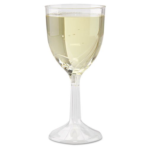 Classicware One-Piece Wine Glasses, 6 oz, Clear, 10/Pack, 10 Packs/Carton. Picture 1