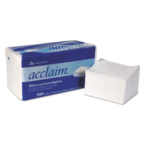 Acclaim Luncheon Napkins, 1-Ply, 12.5 x 11.5, White, 500/pack. Picture 1