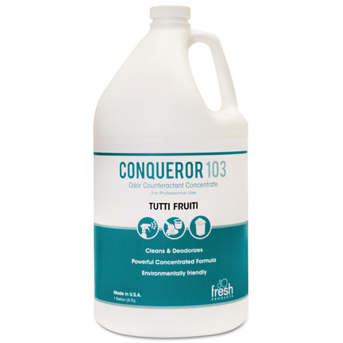Conqueror 103 Odor Counteractant Concentrate, Tutti-Frutti, 1 gal Bottle, 4/Carton. Picture 1
