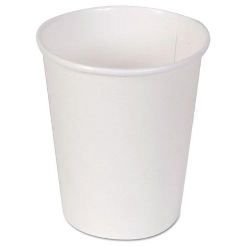 Paper Hot Cups, 10 oz, White, 50/Sleeve, 20 Sleeves/Carton. Picture 1