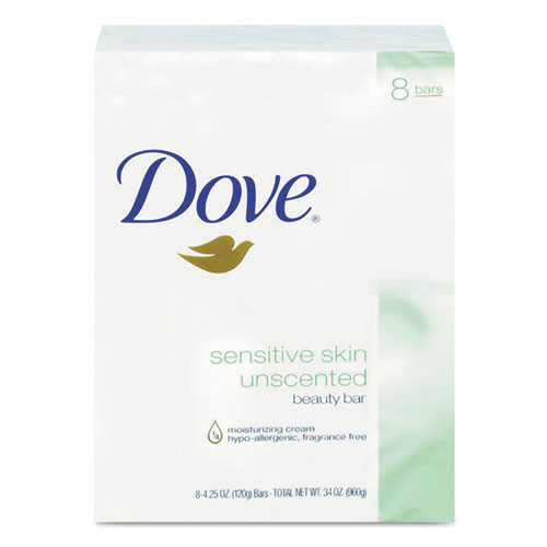 Sensitive Skin Bath Bar, Unscented, 4.5 oz Bar, 8 Bars/Pack, 9 Packs/Carton. Picture 1