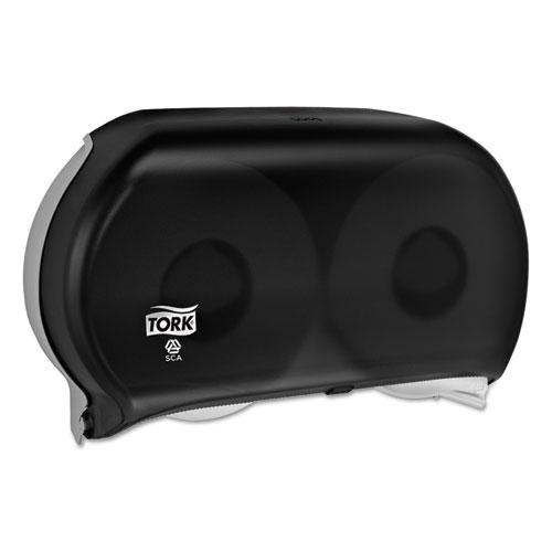 Twin Jumbo Roll Bath Tissue Dispenser, 19.29"Wx5.51"Dx11.83"H, Black. The main picture.