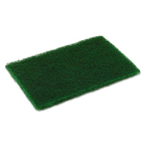 Medium Duty Scouring Pad, 6 x 9, Green, 10/Pack, 6 Packs/Carton. Picture 1