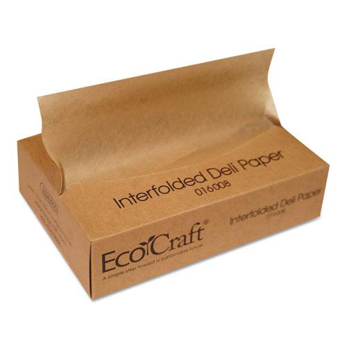 EcoCraft Interfolded Soy Wax Deli Sheets, 8 x 10 3/4, 500/Box, 12 Boxes/Carton. Picture 1