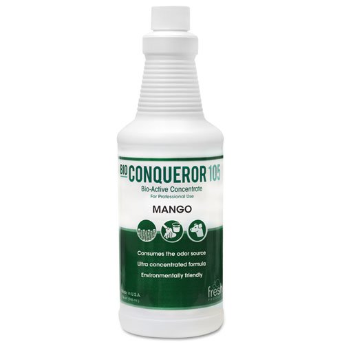 Bio Conqueror 105 Enzymatic Odor Counteractant Concentrate, Mango, 32 oz Bottle, 12/Carton. Picture 1