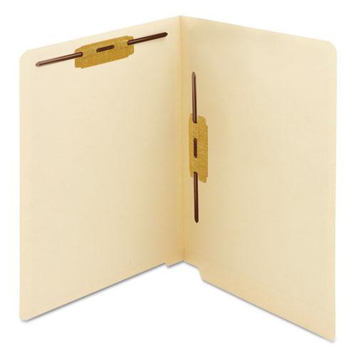 Manila End Tab Fastener Folders with Reinforced Tabs, 11-pt Stock, 2 Fasteners, Letter Size, Manila Exterior, 50/Box. Picture 2