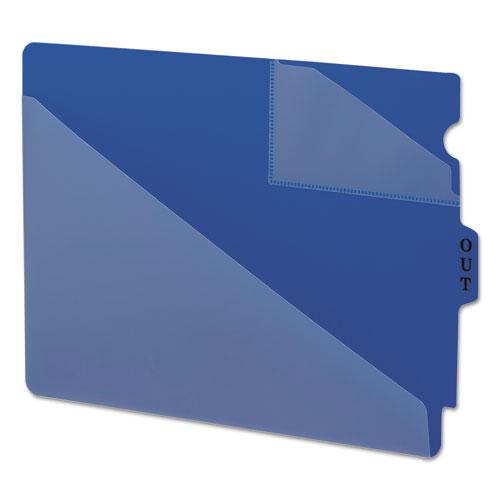 End Tab Poly Out Guides, Two-Pocket Style, 1/3-Cut End Tab, Out, 8.5 x 11, Blue, 50/Box. Picture 1
