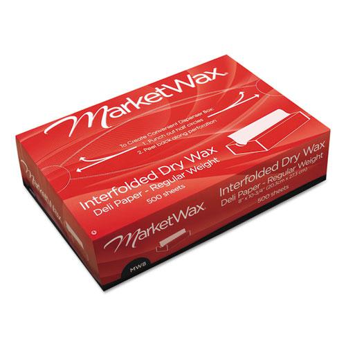 Interfolded Dry Wax Deli Paper, 8" x 10-3/4", White, 500/Box, 12 Boxes/Carton. Picture 1