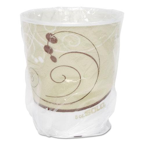 Trophy Plus Dual Temperature Insulated Cups in Symphony Design, 9 oz, Beige, Individual Wrapped, 900/Carton. Picture 1