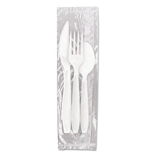 Reliance Mediumweight Cutlery Kit, Knife/Fork/Spoon, White, 500 Kits/Carton. The main picture.
