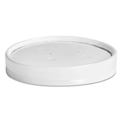 Vented Paper Lids, Fits 8 oz to 16 oz Cups, White, 25/Sleeve, 40 Sleeves/Carton. Picture 1