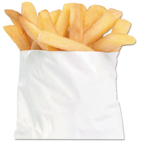 French Fry Bags, 4 1/2" x 4 1/2", White, 2000/Carton. Picture 1