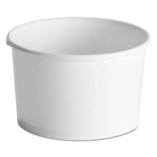 Squat Paper Food Container, Streetside Design, 8-10 oz, White, 50/Pack, 20/Carton. The main picture.
