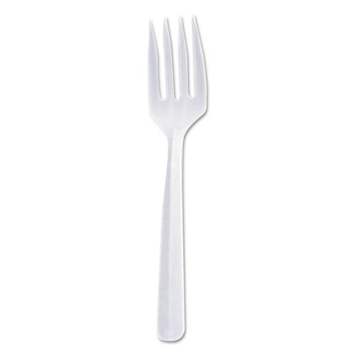 Bonus Polypropylene Cutlery, 5", Fork, White, 1000/Carton. The main picture.
