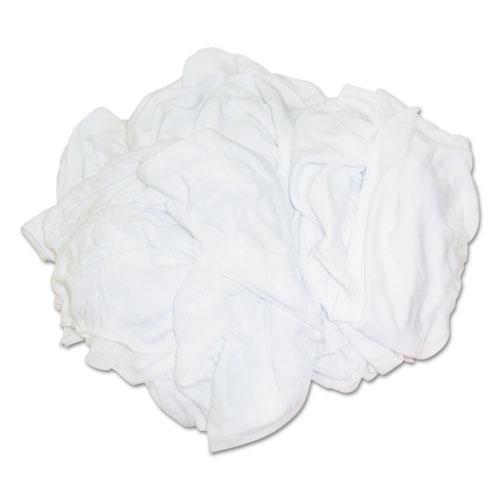 New Bleached White T-Shirt Rags, Multi-Fabric, 25 lb Polybag. The main picture.