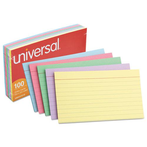 Index Cards, Ruled, 3 x 5, Assorted, 100/Pack. Picture 4