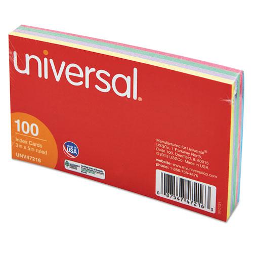Index Cards, Ruled, 3 x 5, Assorted, 100/Pack. Picture 2