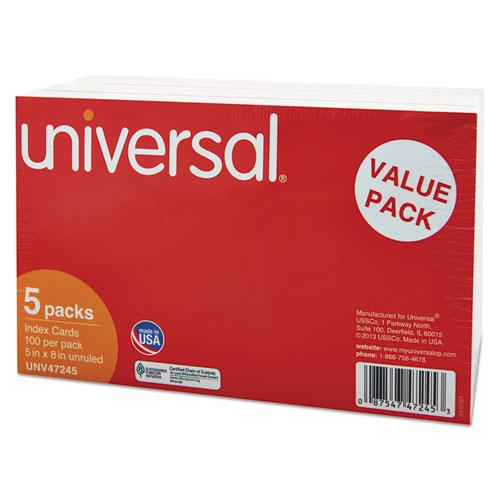 Unruled Index Cards, 5 x 8, White, 500/Pack. Picture 2