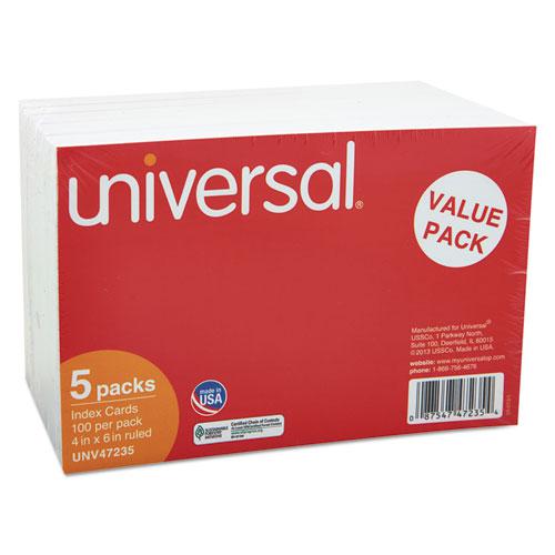 Ruled Index Cards, 4 x 6, White, 500/Pack. Picture 3