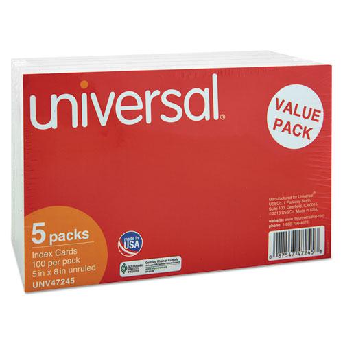 Unruled Index Cards, 5 x 8, White, 500/Pack. Picture 3