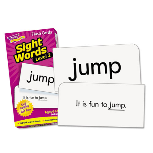 Skill Drill Flash Cards, Sight Words Set 2, 3 x 6, Black and White, 97/Set. Picture 1