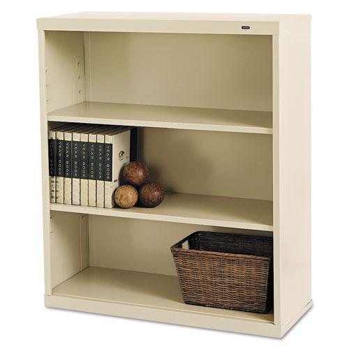Metal Bookcase, Three-Shelf, 34.5w x 13.5d x 40h, Putty. Picture 1