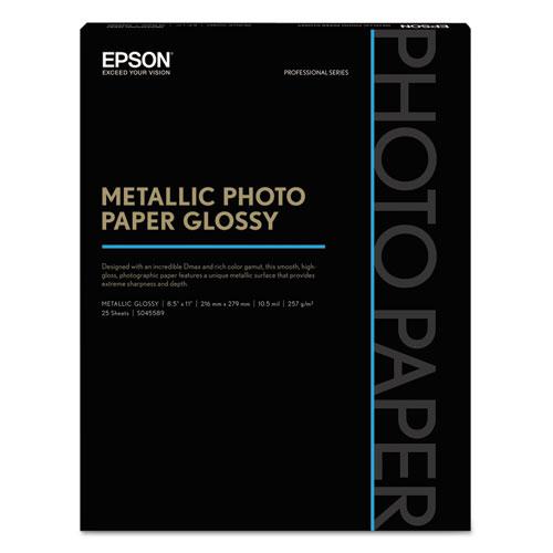 Professional Media Metallic Gloss Photo Paper, 10.5 mil, 8.5 x 11, White, 25/Pack. Picture 1