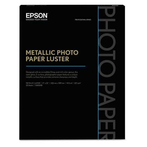 Professional Media Metallic Gloss Photo Paper, 10.5 mil, 17 x 22, White, 25/Pack. Picture 1