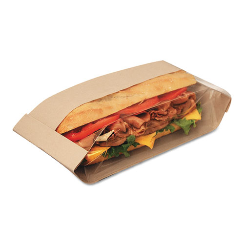 Dubl View Sandwich Bags, 2.55 mil, 11.75" x 2.75", Natural Brown, 500/Carton. Picture 1