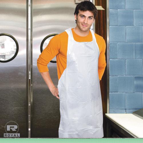 Poly Apron, 28 x 46,  One Size Fits All, White, 100/Pack, 10 Packs/Carton. Picture 2