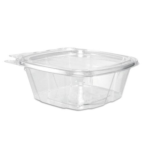 ClearPac SafeSeal Tamper-Resistant/Evident Containers, Flat Lid, 12 oz, 4.9 x 2 x 5.5, Clear, Plastic, 100/Bag, 2 Bags/Carton. Picture 1