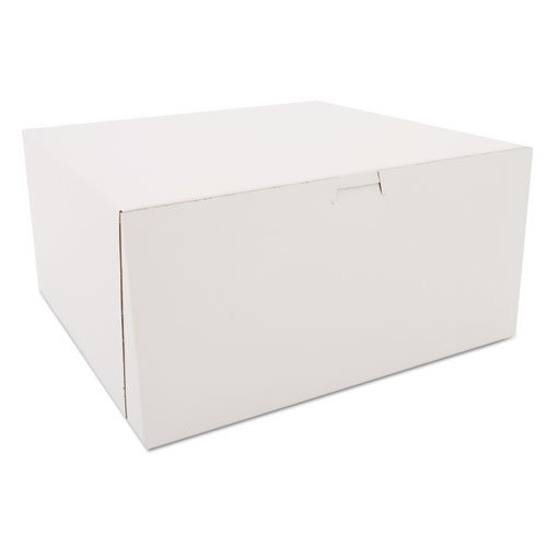 White One-Piece Non-Window Bakery Boxes, 12 x 12 x 6, White, Paper, 50/Carton. Picture 1