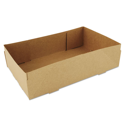 4-Corner Pop-Up Food and Drink Tray, 8.63 x 5.5 x 2.25, Brown, Paper, 500/Carton. Picture 1