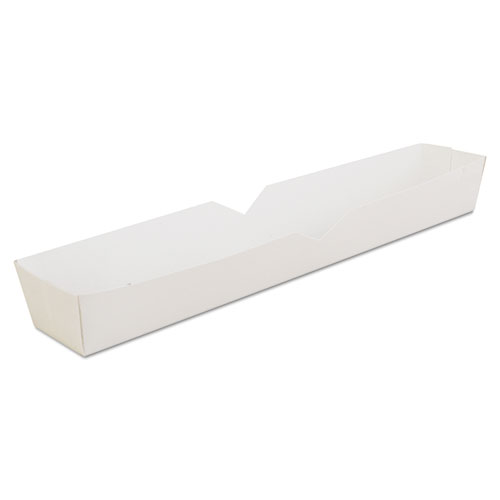 Footlong Hot Dog Tray, 10.25 x 1.5 x 1.25, White, Paper, 500/Carton. Picture 1