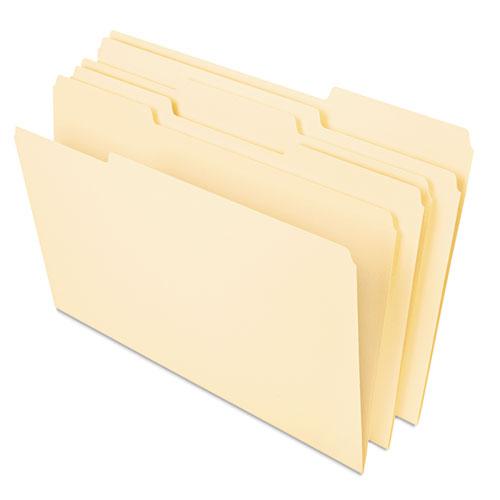 Deluxe Heavyweight File Folders, 1/3-Cut Tabs: Assorted, Letter Size, 0.75" Expansion, Manila, 50/Pack. Picture 1