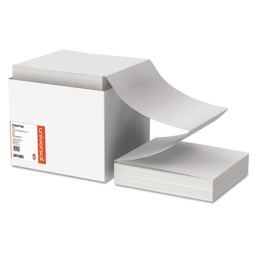 Printout Paper, 1-Part, 0.5" Standard Perforation, 20 lb Bond Weight, 9.5 x 11, White, 2,400/Carton. The main picture.
