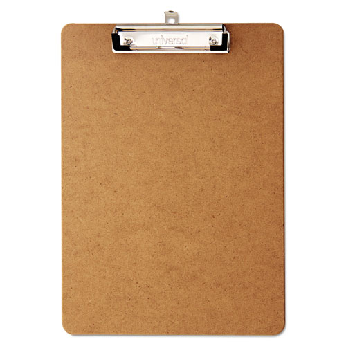 Hardboard Clipboard with Low-Profile Clip, 0.5" Clip Capacity, Holds 8.5 x 11 Sheets, Brown, 6/Pack. Picture 1