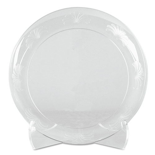 Designerware Plates, Plastic, 6" dia, Clear, 18/Pack, 10 Packs/Carton. Picture 1